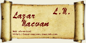 Lazar Mačvan vizit kartica